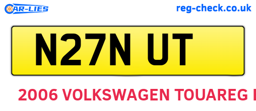 N27NUT are the vehicle registration plates.