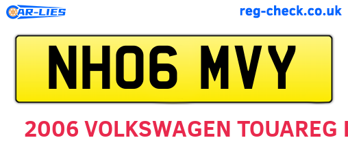 NH06MVY are the vehicle registration plates.