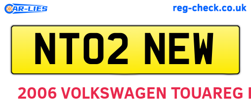 NT02NEW are the vehicle registration plates.
