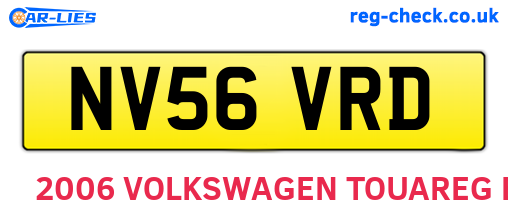 NV56VRD are the vehicle registration plates.