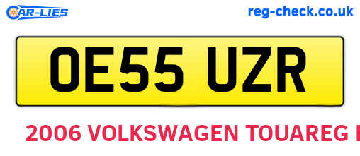 OE55UZR are the vehicle registration plates.