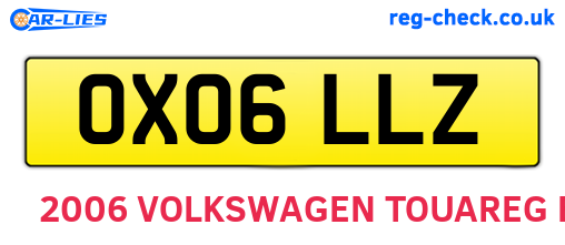 OX06LLZ are the vehicle registration plates.