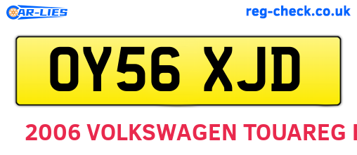 OY56XJD are the vehicle registration plates.