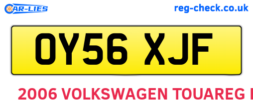 OY56XJF are the vehicle registration plates.