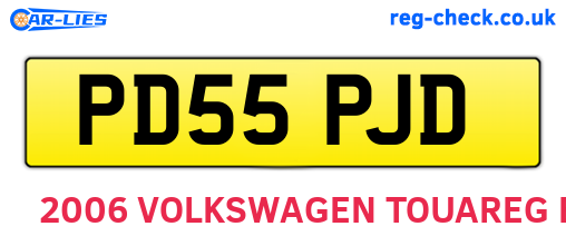 PD55PJD are the vehicle registration plates.
