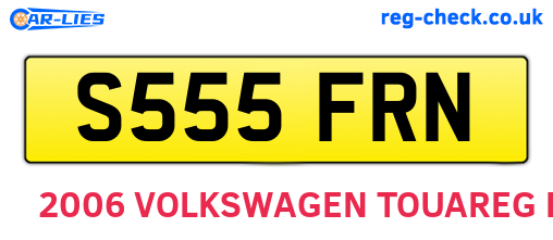 S555FRN are the vehicle registration plates.