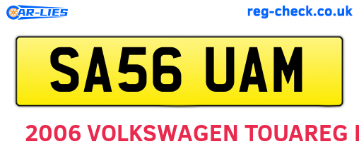 SA56UAM are the vehicle registration plates.