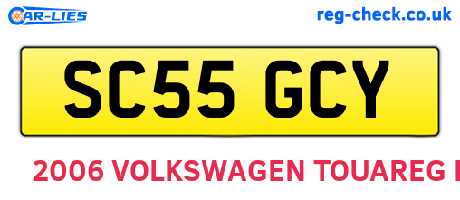 SC55GCY are the vehicle registration plates.