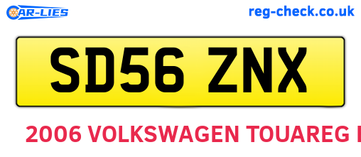 SD56ZNX are the vehicle registration plates.