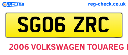 SG06ZRC are the vehicle registration plates.