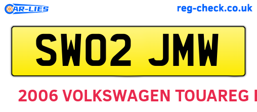 SW02JMW are the vehicle registration plates.