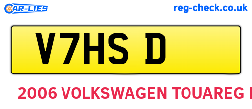 V7HSD are the vehicle registration plates.