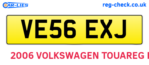 VE56EXJ are the vehicle registration plates.