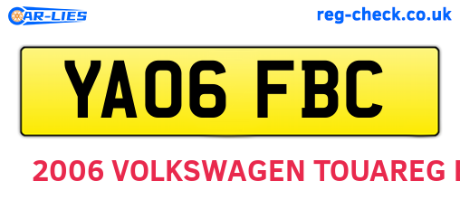 YA06FBC are the vehicle registration plates.