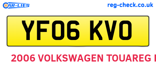 YF06KVO are the vehicle registration plates.