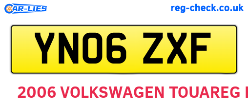 YN06ZXF are the vehicle registration plates.