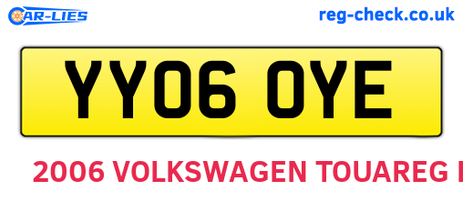 YY06OYE are the vehicle registration plates.
