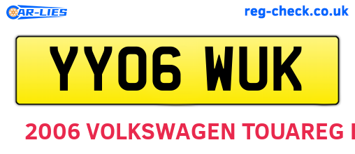 YY06WUK are the vehicle registration plates.