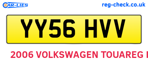 YY56HVV are the vehicle registration plates.