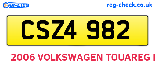 CSZ4982 are the vehicle registration plates.