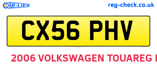 CX56PHV are the vehicle registration plates.