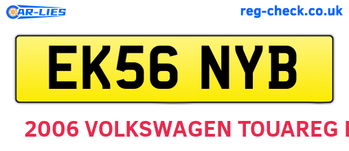 EK56NYB are the vehicle registration plates.