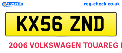 KX56ZND are the vehicle registration plates.