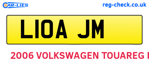 L10AJM are the vehicle registration plates.
