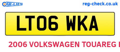LT06WKA are the vehicle registration plates.