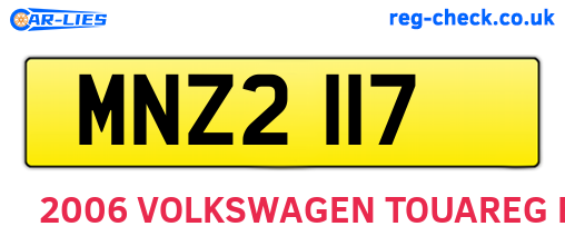 MNZ2117 are the vehicle registration plates.