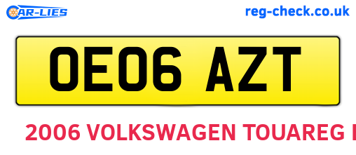 OE06AZT are the vehicle registration plates.