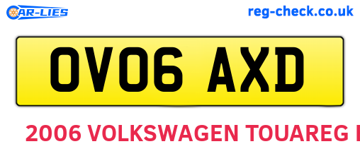 OV06AXD are the vehicle registration plates.