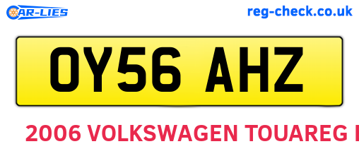 OY56AHZ are the vehicle registration plates.
