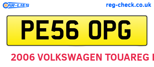 PE56OPG are the vehicle registration plates.