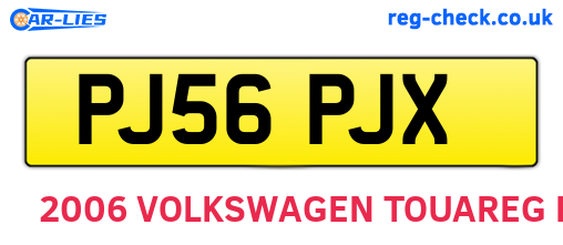 PJ56PJX are the vehicle registration plates.