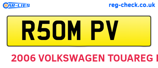 R50MPV are the vehicle registration plates.