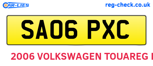 SA06PXC are the vehicle registration plates.
