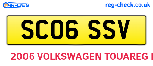 SC06SSV are the vehicle registration plates.