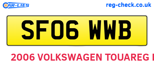 SF06WWB are the vehicle registration plates.