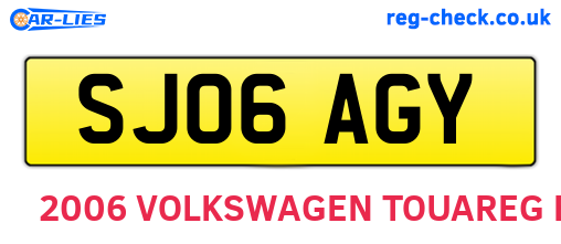 SJ06AGY are the vehicle registration plates.