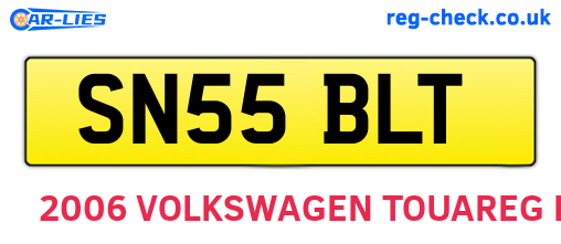 SN55BLT are the vehicle registration plates.