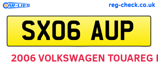 SX06AUP are the vehicle registration plates.