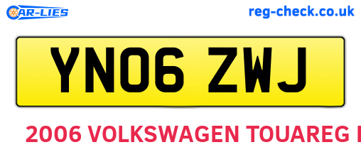 YN06ZWJ are the vehicle registration plates.