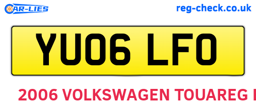 YU06LFO are the vehicle registration plates.