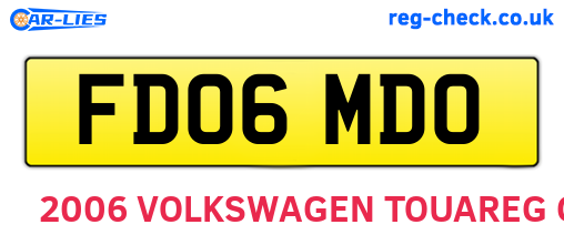 FD06MDO are the vehicle registration plates.