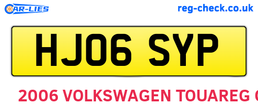 HJ06SYP are the vehicle registration plates.