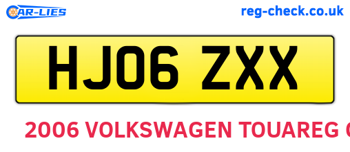 HJ06ZXX are the vehicle registration plates.