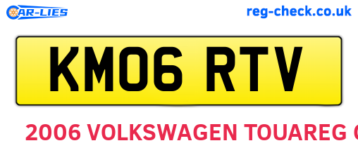 KM06RTV are the vehicle registration plates.
