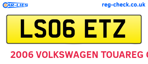 LS06ETZ are the vehicle registration plates.