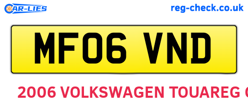 MF06VND are the vehicle registration plates.